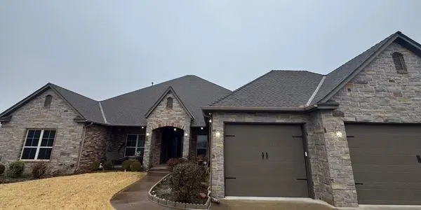 Completed shingle roof on an Edmond home